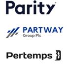 Parity, Pertemps and Partway logos