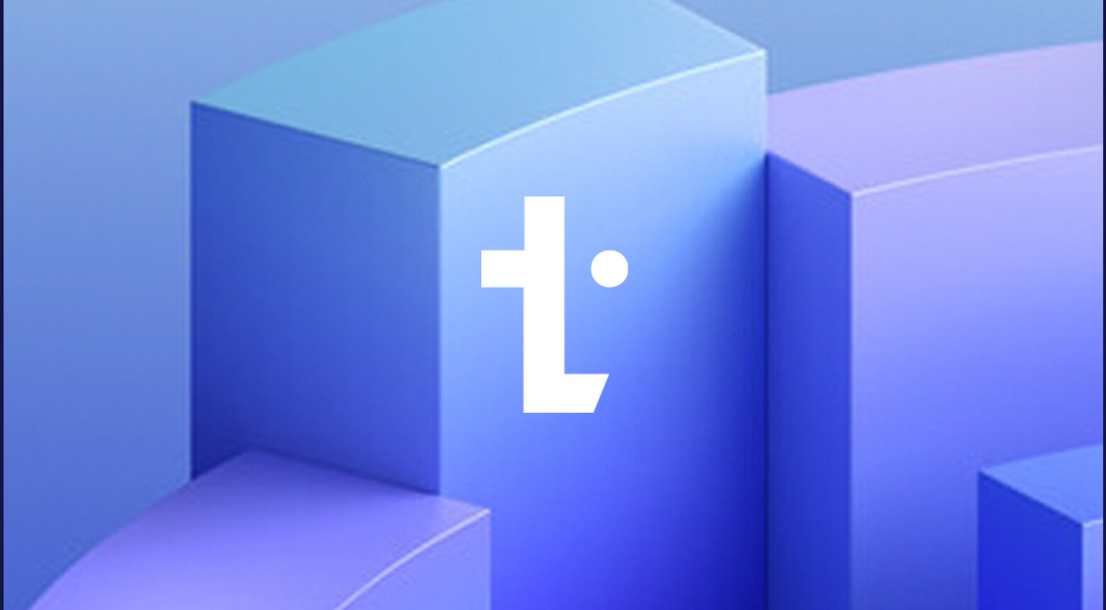 A white TechMarketView logo with blue and purple 3D blocks as the background.