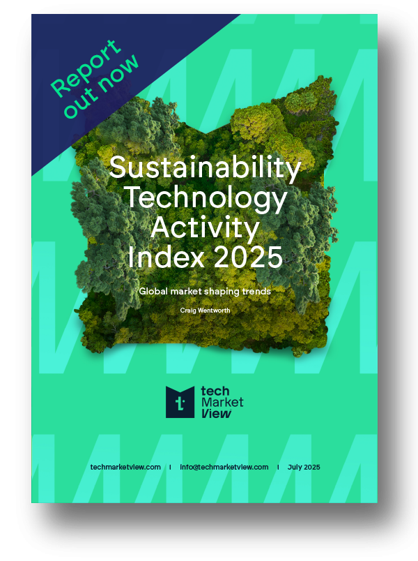 'Sustainability Technology Activity Index 2025 - market shaping trends' cover image - with 'Report out now' notation