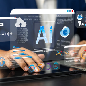 Businessman use artificial intelligence AI technology